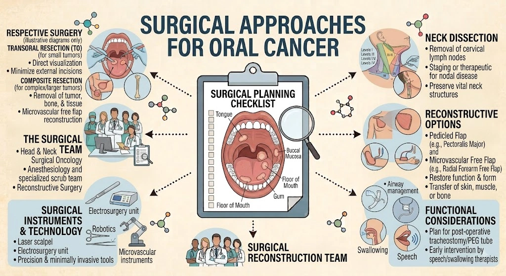 Surgical Approaches for Oral Cancer