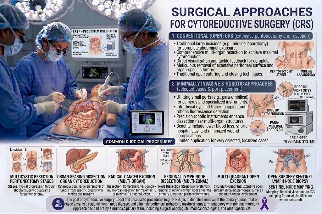 Surgical Approaches for Cytoreductive Surgery (CRS)