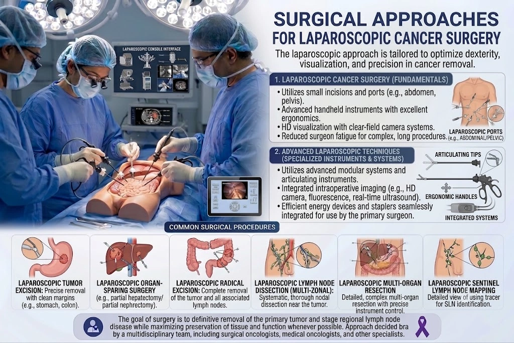 Surgical Approaches for Laparoscopic Cancer Surgery