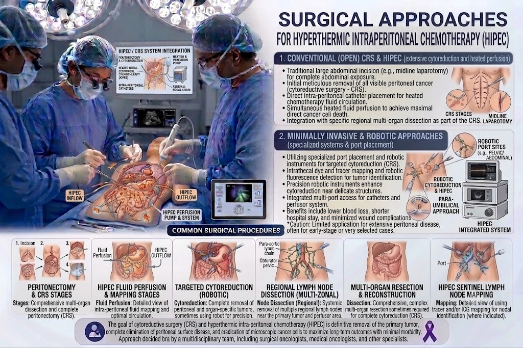 Surgical Approaches for Hyperthermic Intraperitoneal Chemotherapy (HIPEC)